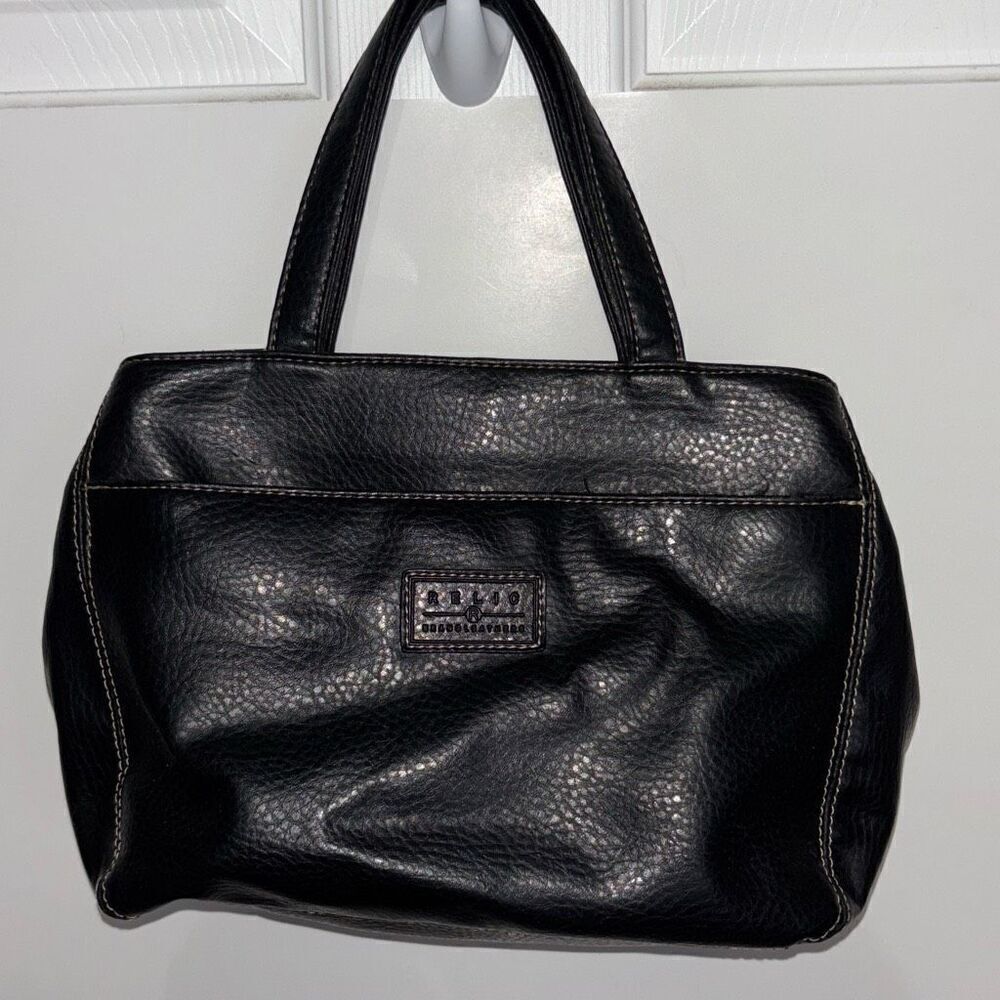 RELIC black pebbled leather organizer purse bag crossbody/handle carry